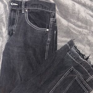 Black wide leg jeans